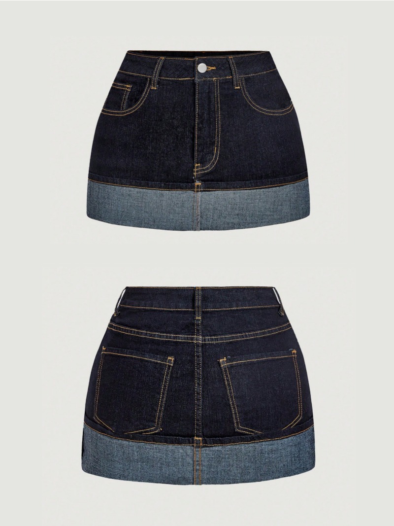 Street Fashion News - Minifalda vaquera bicolor 2026 nueva para