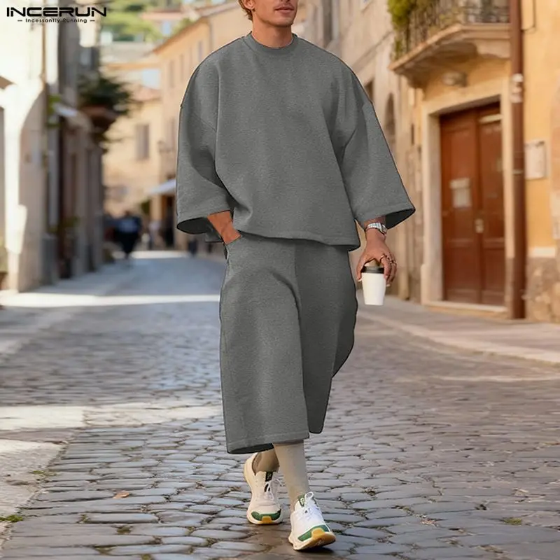 Street Fashion Hoodie - Conjuntos INCERUN para hombre, sudaderas holgadas