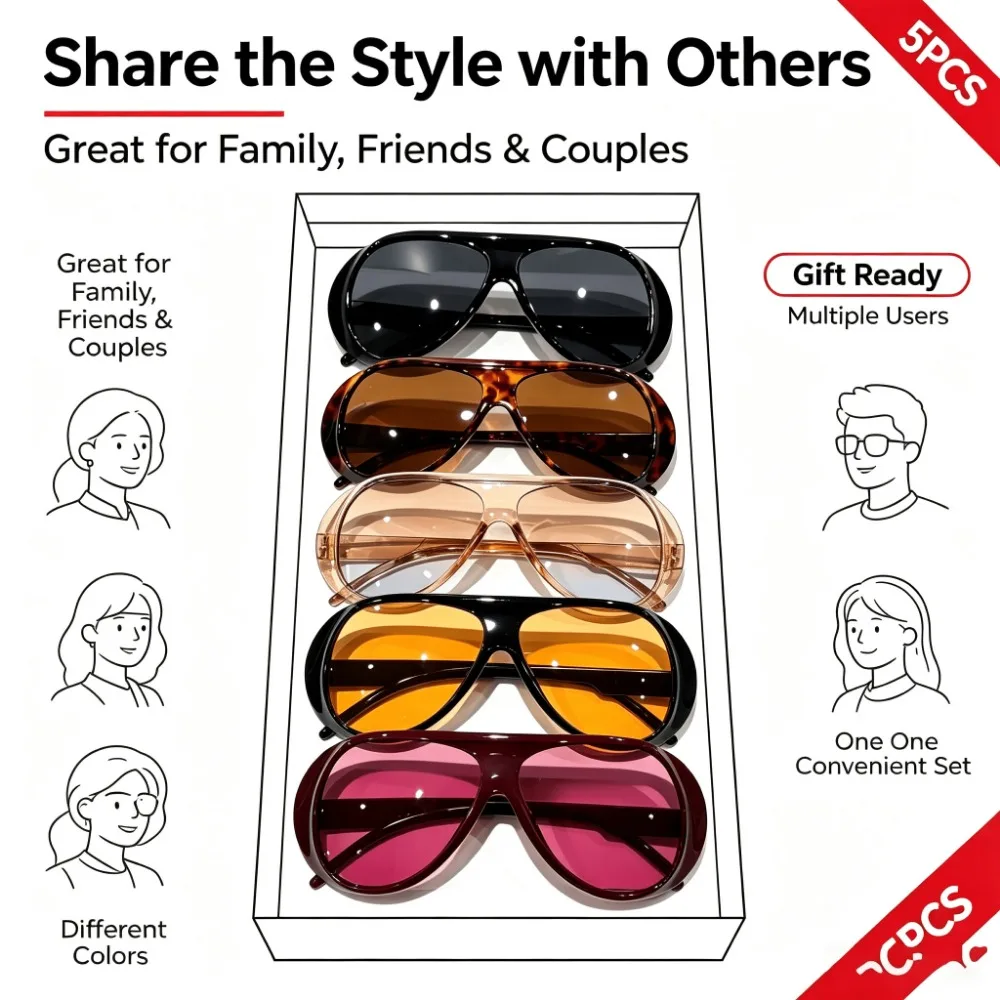 Street Fashion Events - Paquete de 5 unidades: gafas de