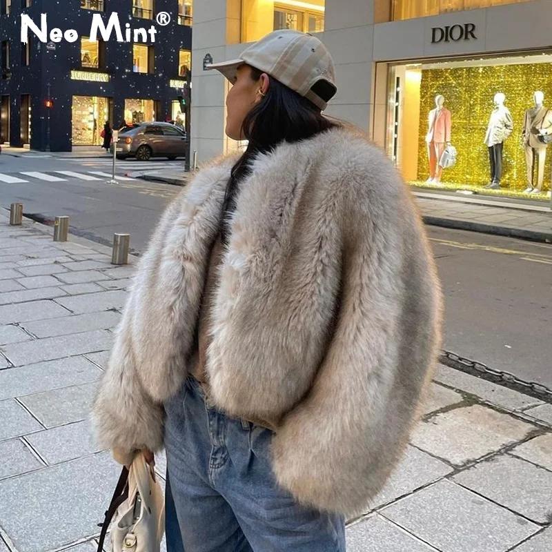 Street Fashion Week - Chaqueta de piel sintética recortada Gardient