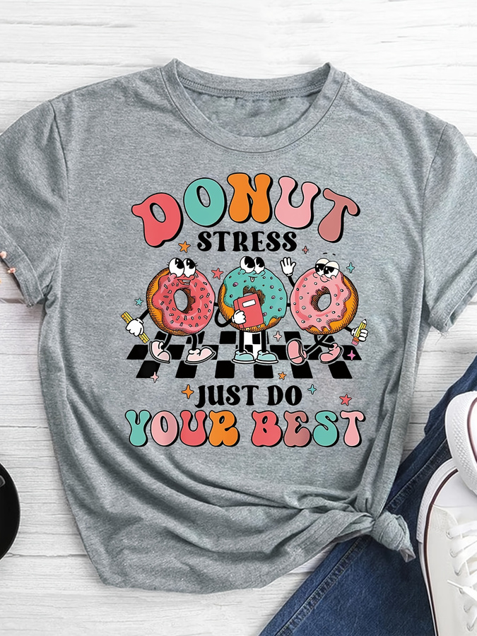 Italy Fashion Street - Camiseta con estampado de donuts de