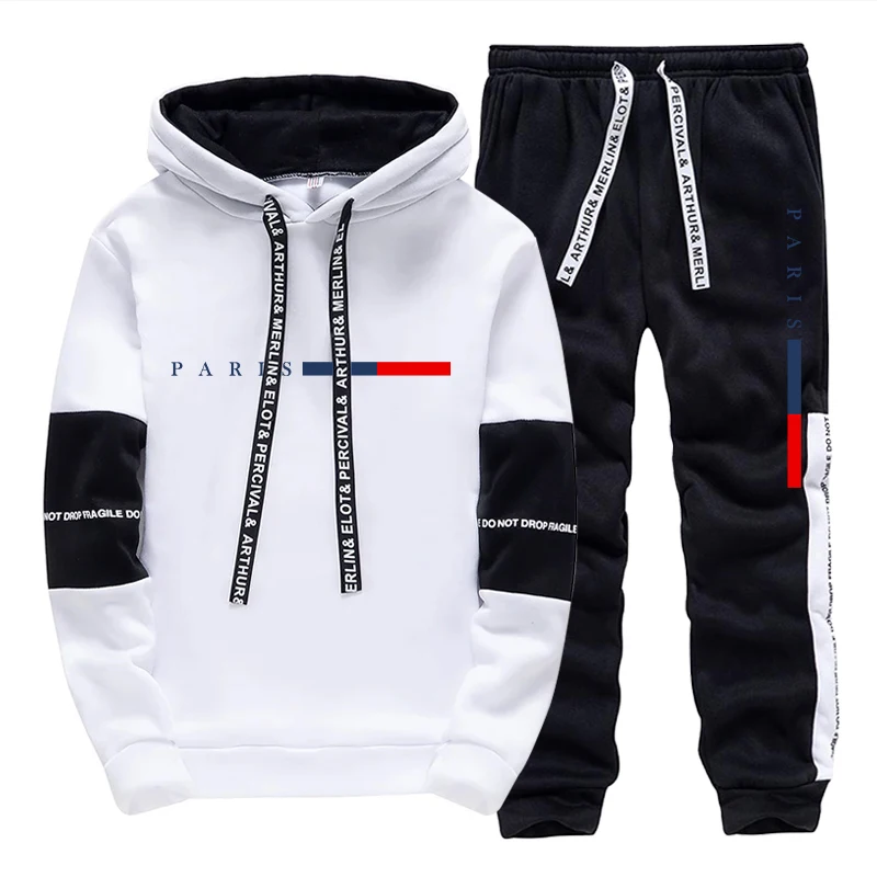 Street Fashion Hoodie - Conjunto para Hombre/Sudadera con Capucha/Pantalones, Moda