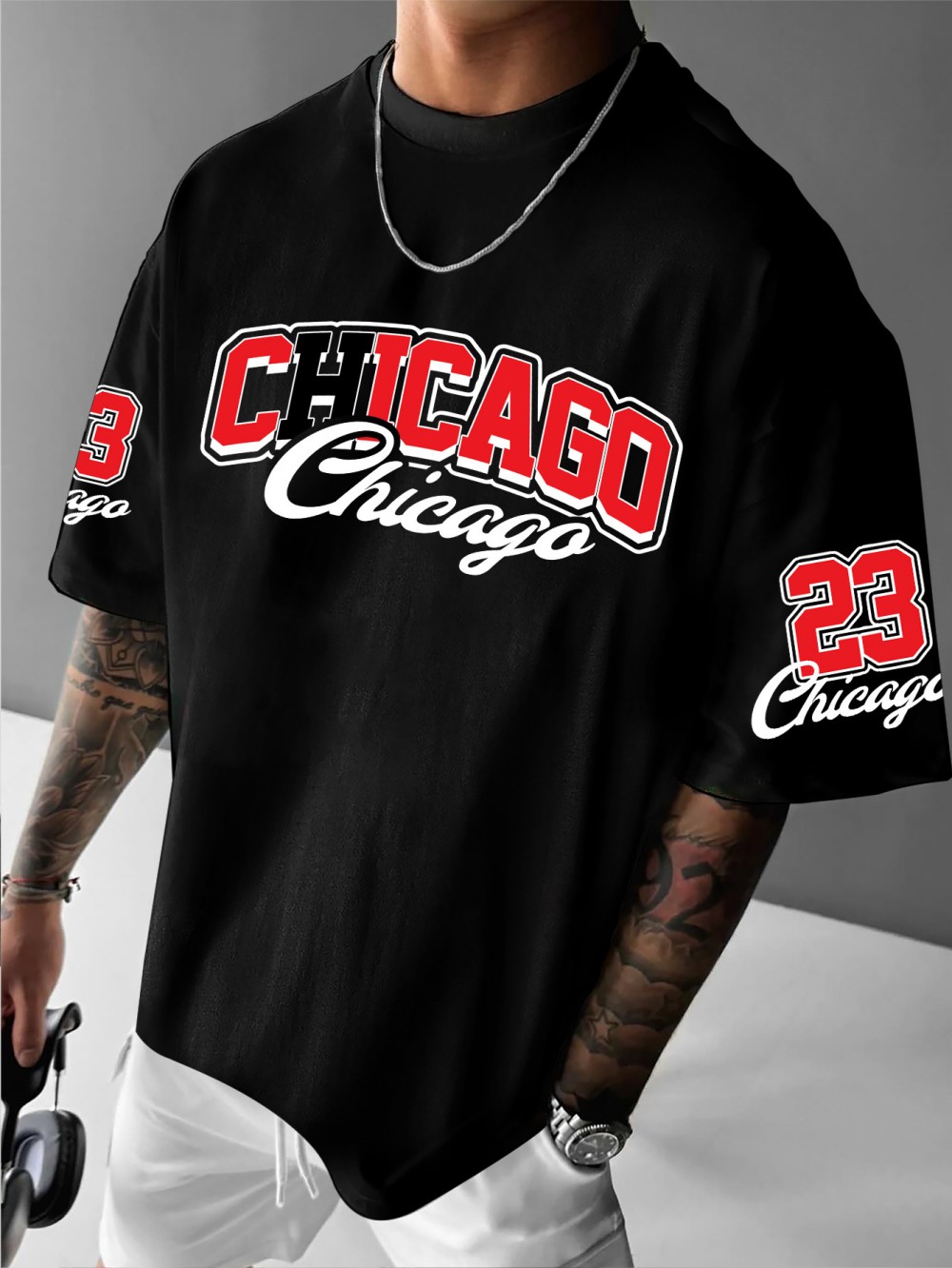 Street Fashion Chicago - Camiseta de Verano para Hombre Estilo