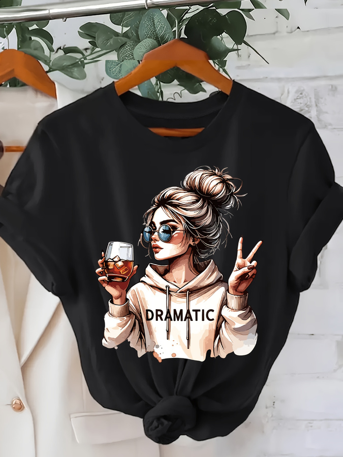 Italy Fashion Street - Camiseta de manga corta con cuello