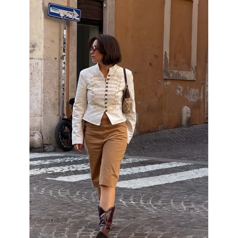 Chaqueta Minimalista Blanca co - Street Fashion Events reseña y precio