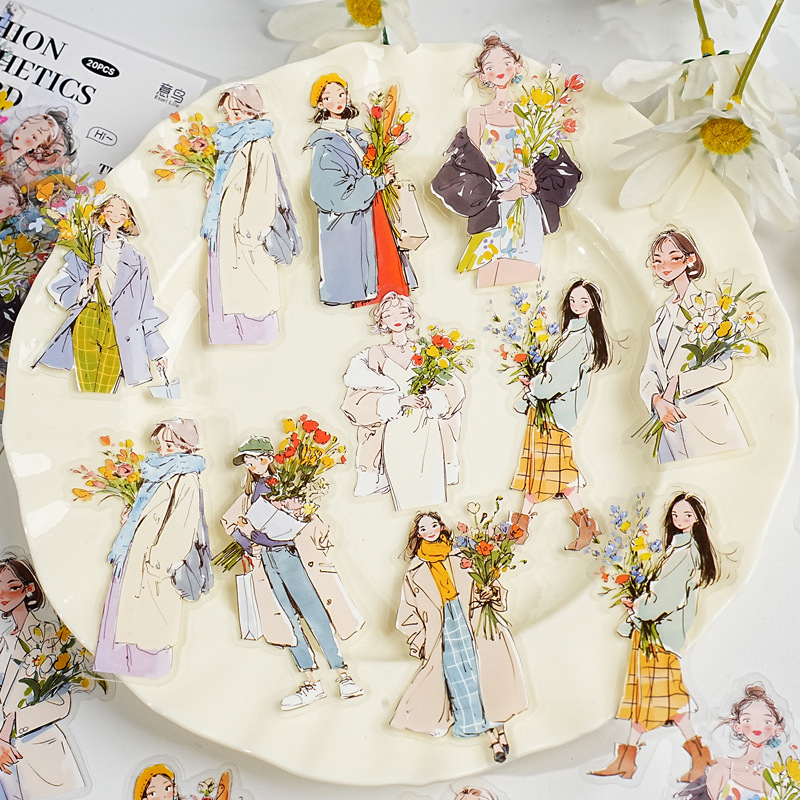 Paquete de 20 Pegatinas con Te - Street Fashion Outfit Girl reseña y precio