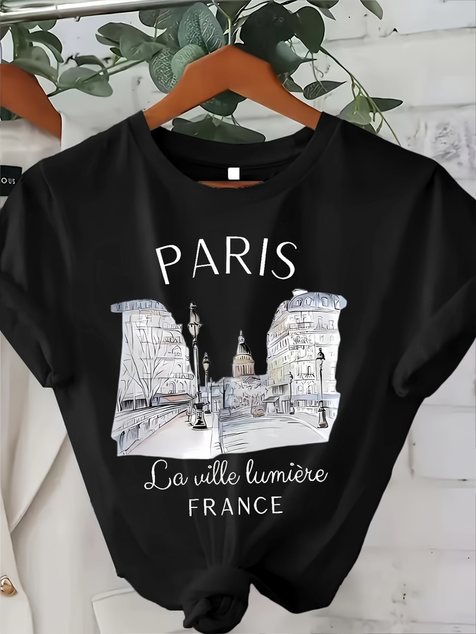 Camiseta de cuello redondo con - Italy Fashion Street reseña y precio