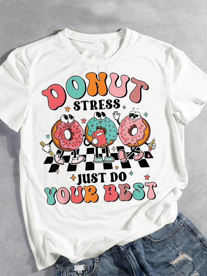 Camiseta con estampado de donu - Italy Fashion Street reseña y precio