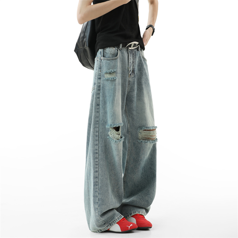 Vaqueros rasgados para hombre, - Street Fashion Fall 2025 reseña y precio