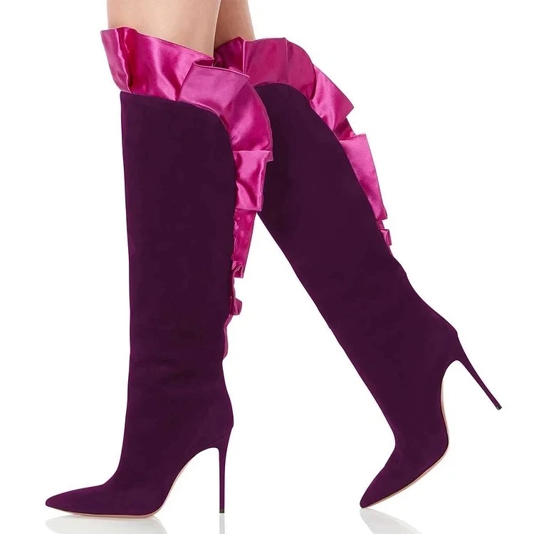 Botas de ante con volantes y p - Street Fashion Show reseña y precio