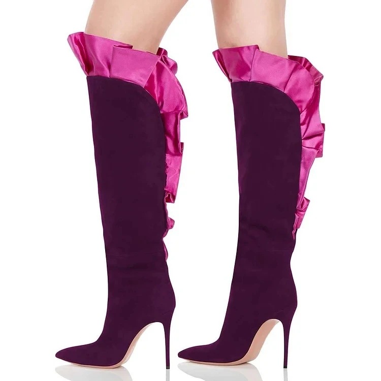 Botas de ante con volantes y p - Street Fashion Show reseña y precio
