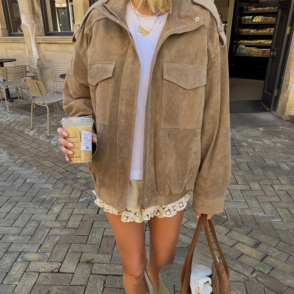 KONDALA-Chaqueta de ante para  - Street Fashion Fall 2025 reseña y precio