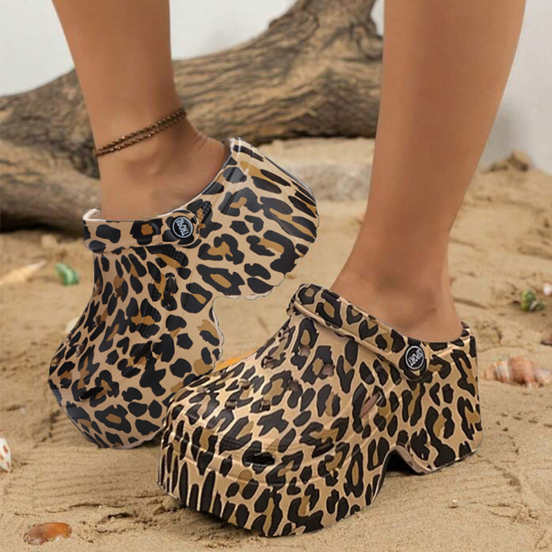 Zuecos de plataforma de leopar - Street Fashion Girl reseña y precio